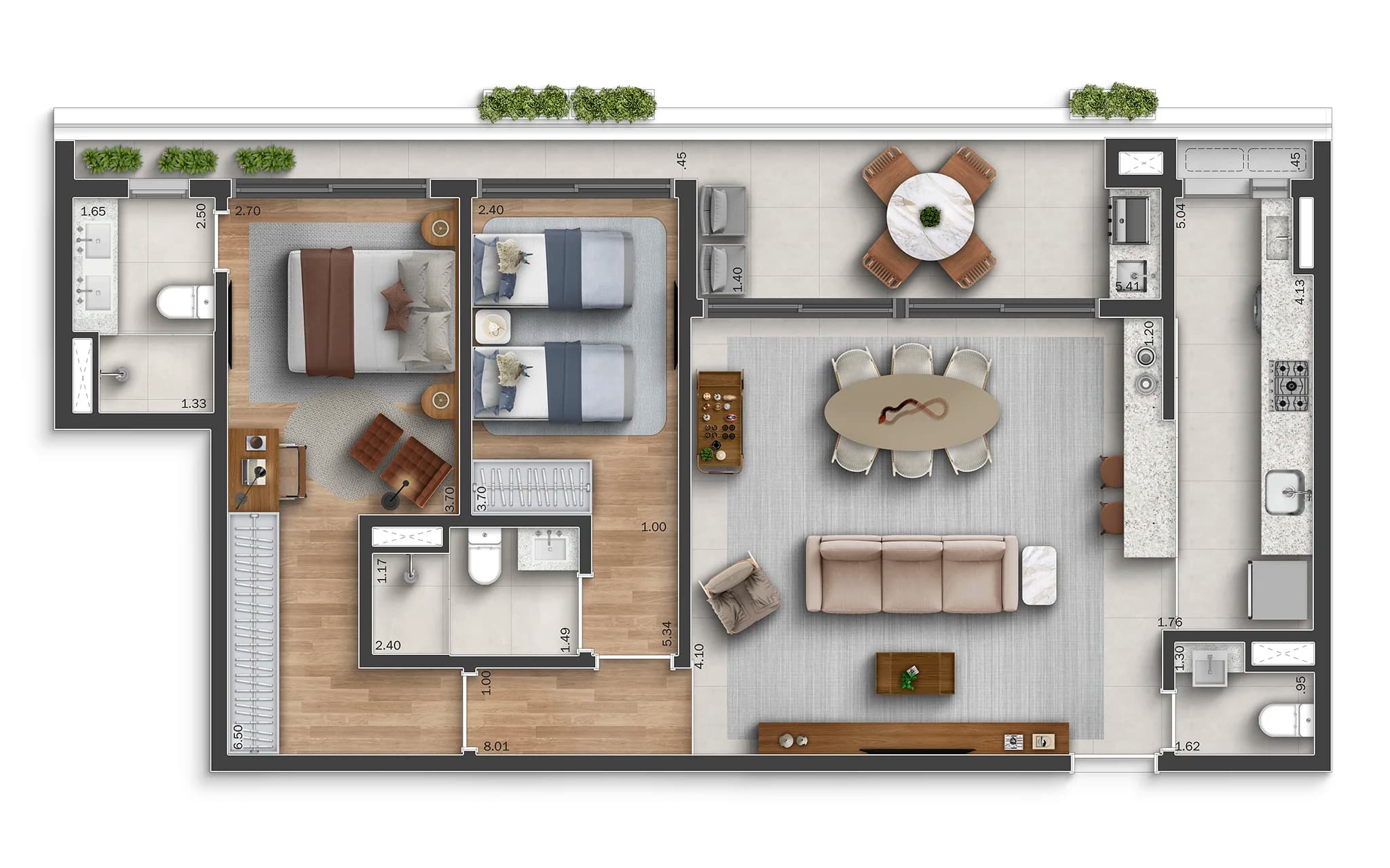 Apartamento | 106m² | 2 suítes