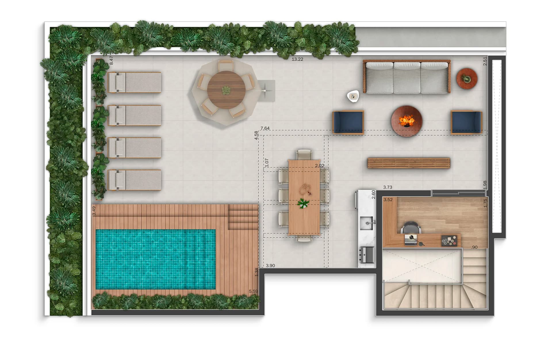 Cobertura | 277m² | 3 suítes | Pavimento Superior