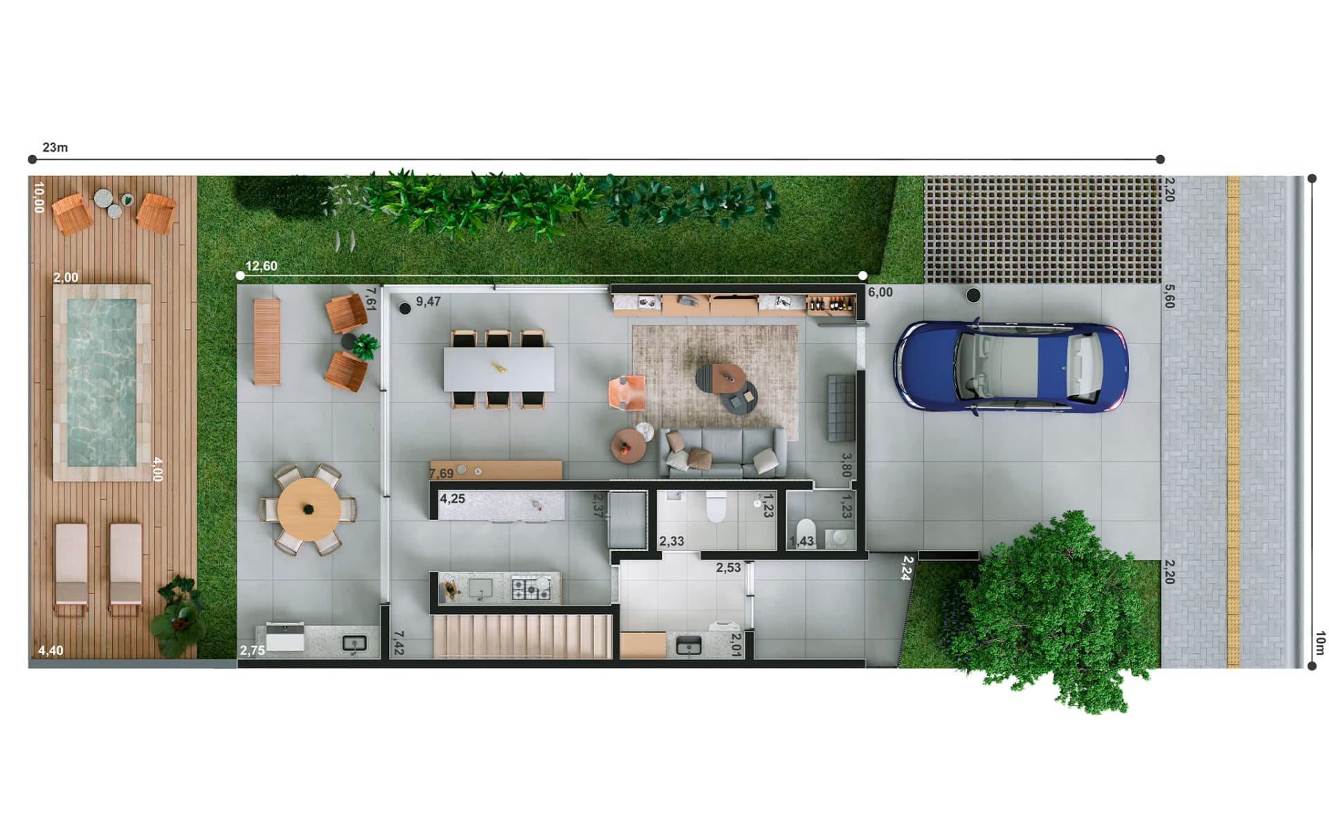 Térreo Cozinha Fechada | 230m² | 3 suítes