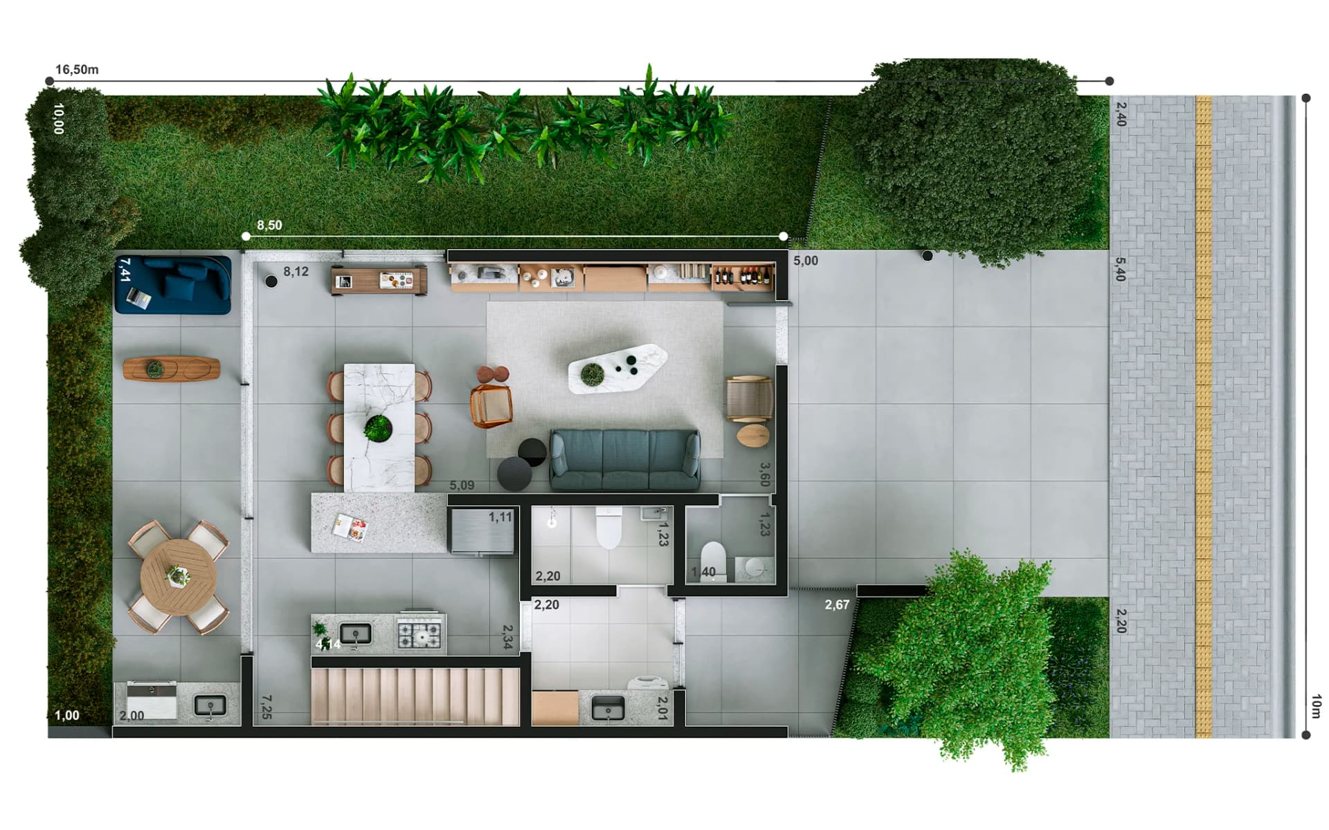 Térreo Cozinha Aberta | 170m² | 2 suítes