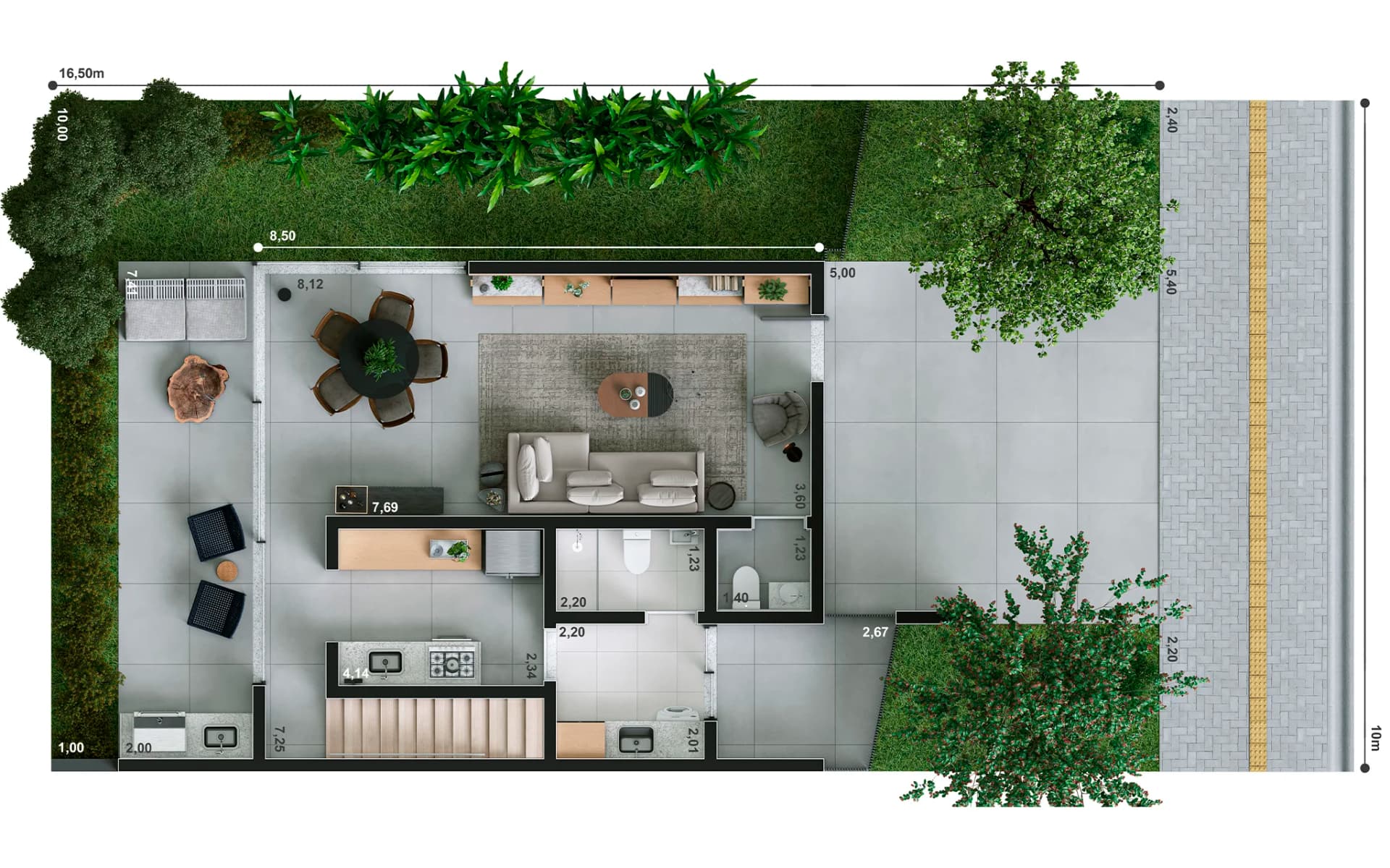 Térreo Cozinha Fechada | 176m² | 3 suítes