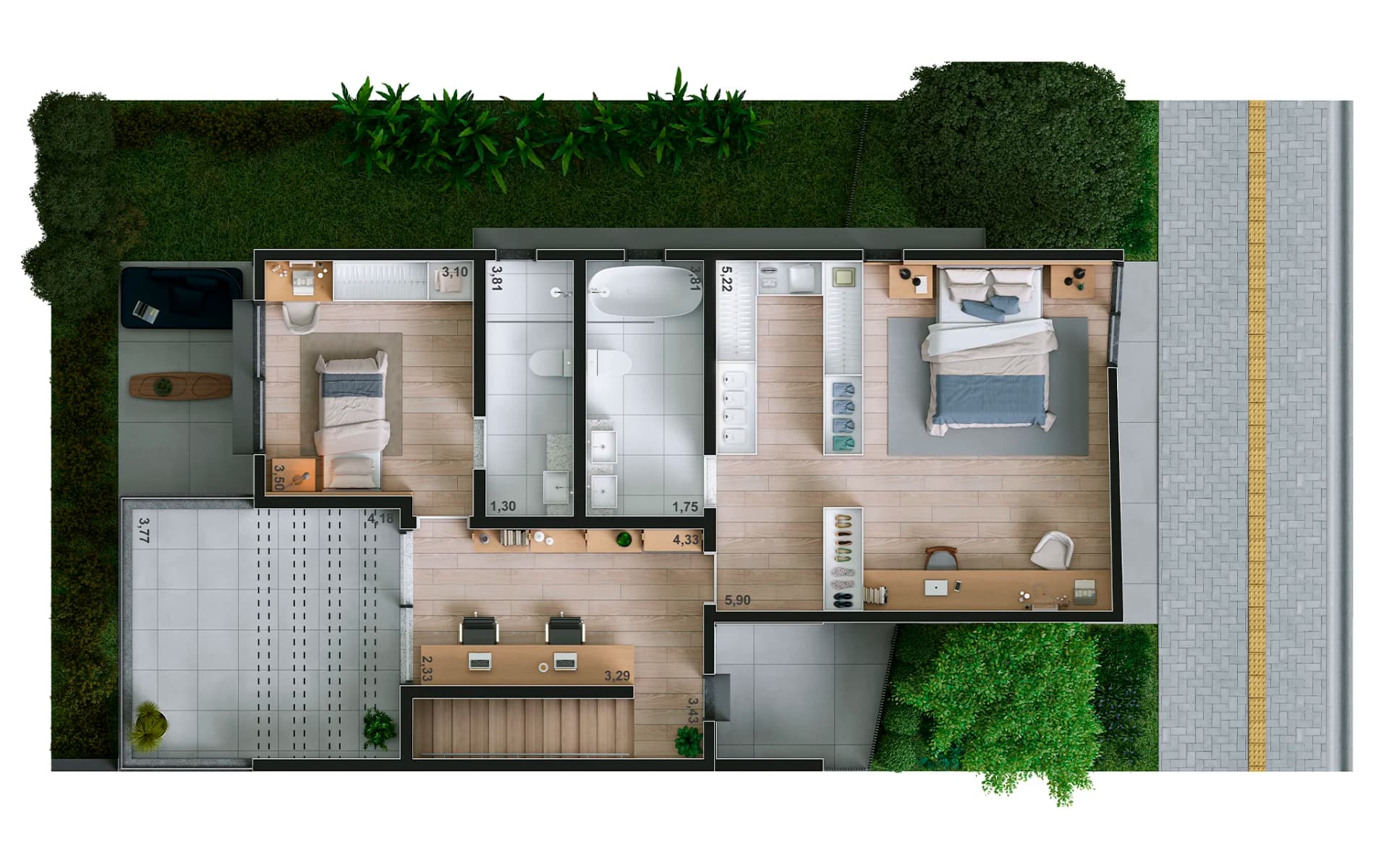 Piso Superior | 170m² | 2 suítes