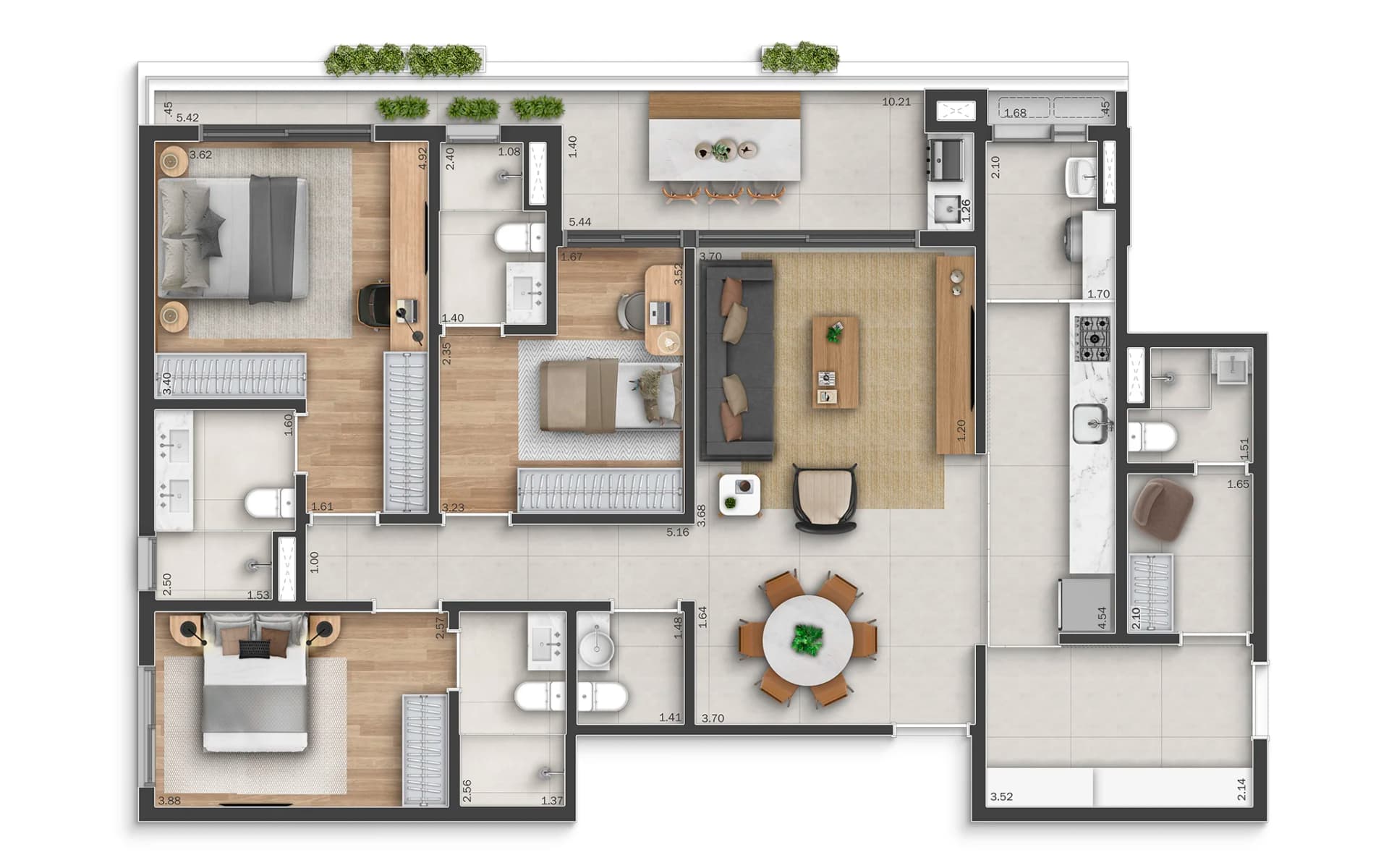 Apartamento | 136m² | 3 suítes